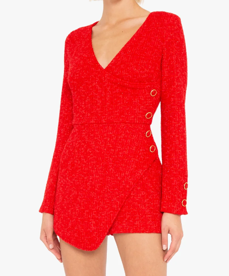 Black Halo Demi Playsuit - Cherry Divine - Gabrielle's Biloxi