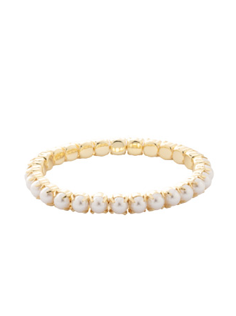 Sorrelli Mini Sienna Stretch Bracelet - Bright Gold Modern Pearl - Gabrielle's Biloxi