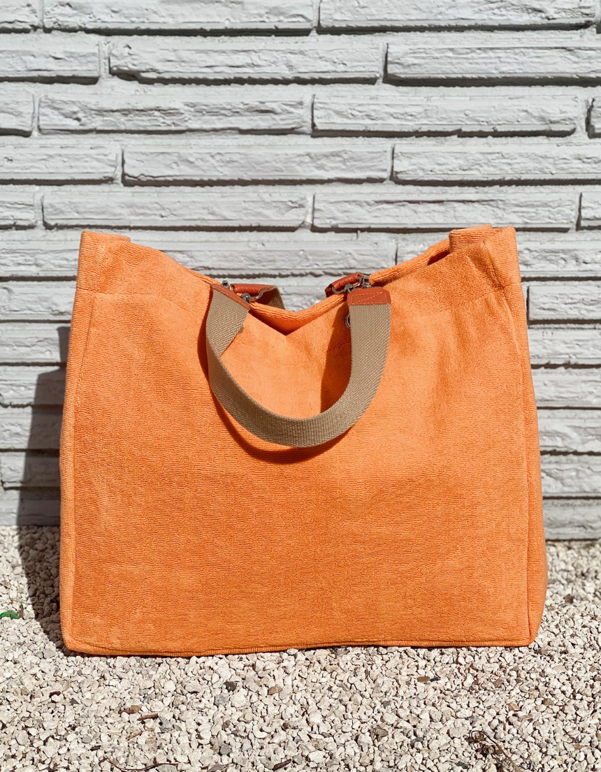 Solid Terry Plastic Lined Tote - Assorted - Gabrielle's Biloxi