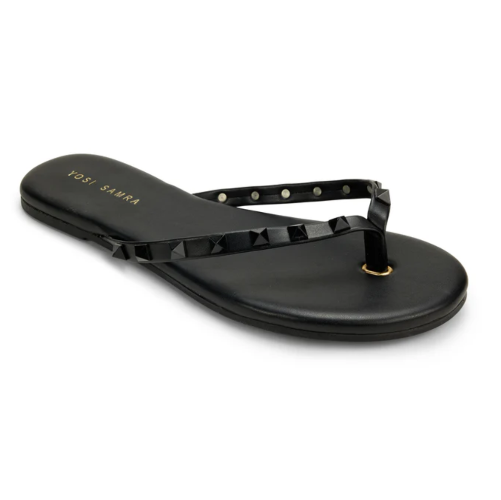 Yosi Samra Rivington Stud Flip Flop - Black/Black - Gabrielle's Biloxi