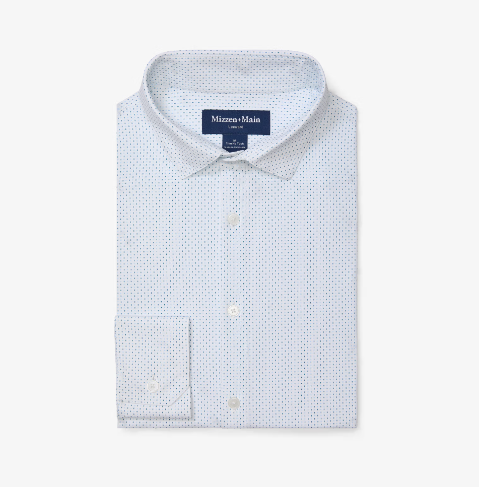 Mizzen + Main Leeward No Tuck Dress Shirt - White Confetti - Gabrielle's Biloxi