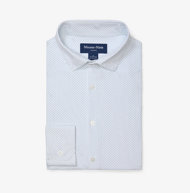 Mizzen + Main Leeward No Tuck Dress Shirt - White Confetti - Gabrielle's Biloxi