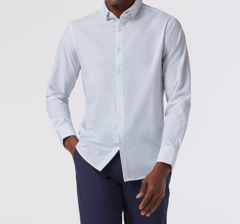 Mizzen + Main Leeward No Tuck Dress Shirt - White Confetti - Gabrielle's Biloxi