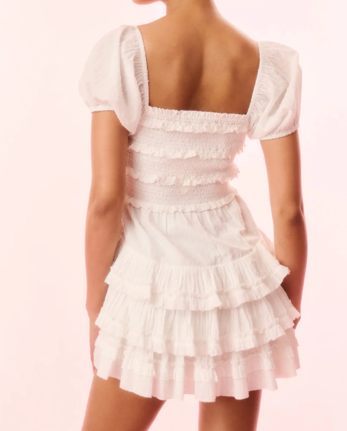 Love Shack Fancy Fellows Dress - Optic White - Gabrielle's Biloxi