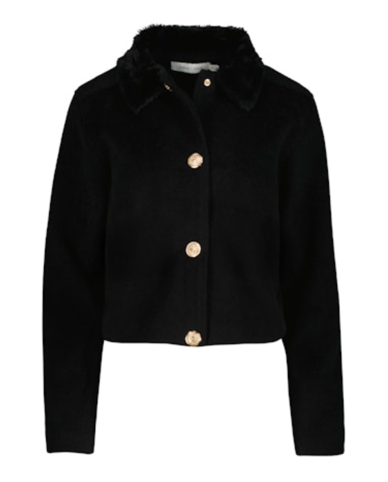 Bishop + Young Lily Fur Collar Jacket - Black - Gabrielle's Biloxi