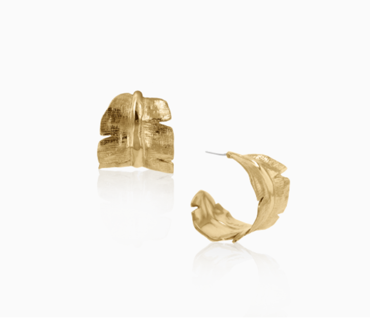Mignon Faget Banana Leaf Earhoops - Gabrielle's Biloxi