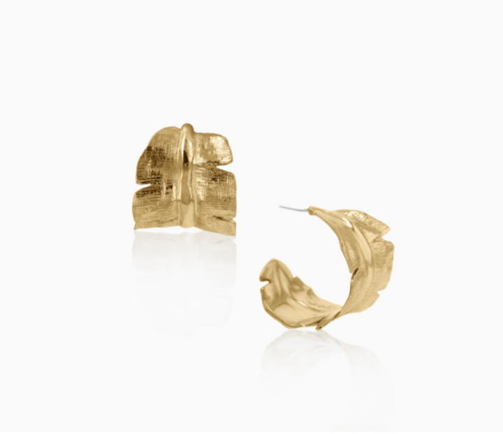 Mignon Faget Banana Leaf Earhoops - Gabrielle's Biloxi