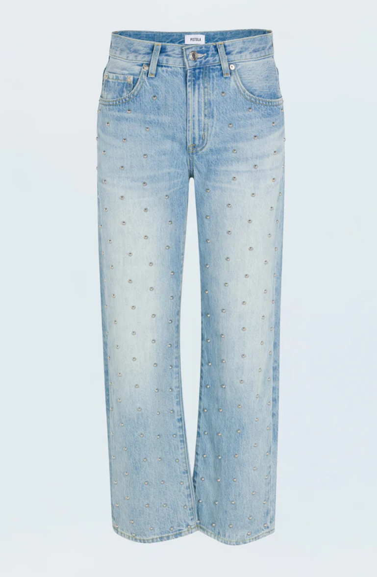 Pistola Lexi Mid Rise Bowed Straight Jean - Aries - Gabrielle's Biloxi