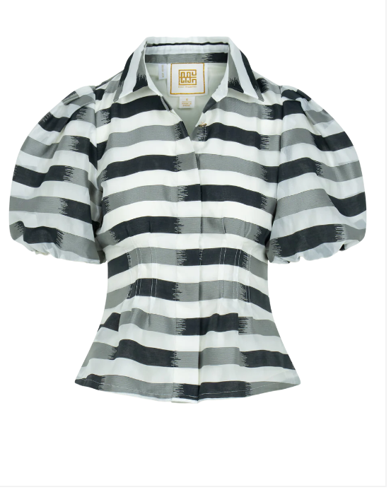 Emily McCarthy Britt Top - Truffle Stripe - Gabrielle's Biloxi