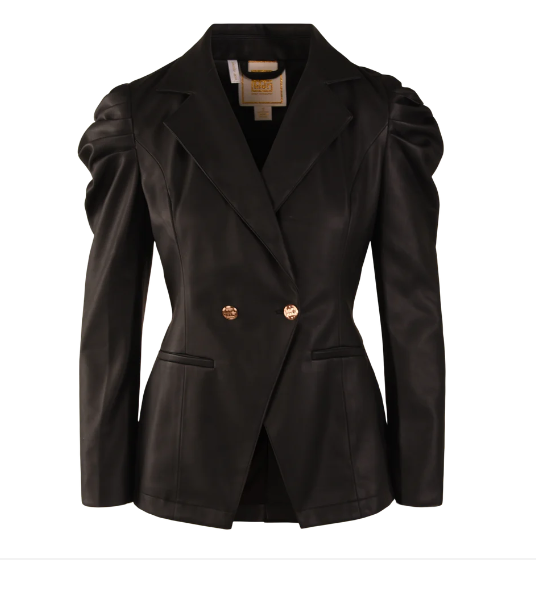 Emily McCarthy Bradshaw Blazer - Black Vegan Leather - Gabrielle's Biloxi