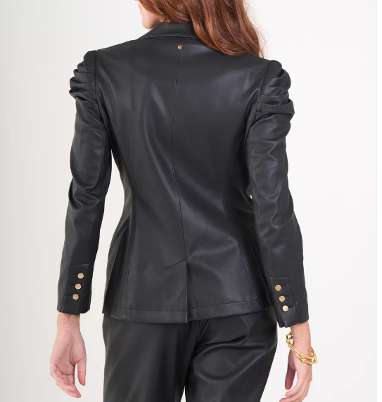 Emily McCarthy Bradshaw Blazer - Black Vegan Leather - Gabrielle's Biloxi