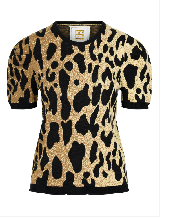 Emily McCarthy Crewneck Knit Top - Lady Leopard - Gabrielle's Biloxi