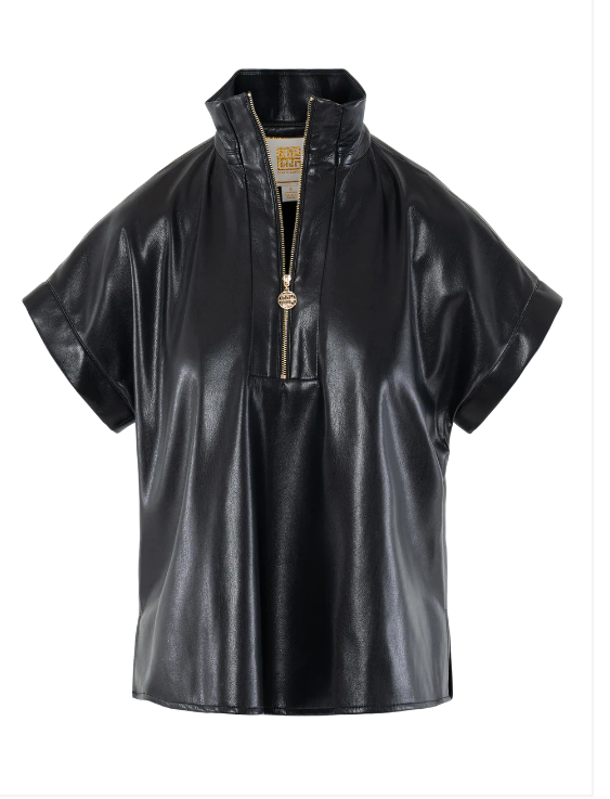 Emily McCarthy Poppy Pullover - Black Vegan Leather - Gabrielle's Biloxi