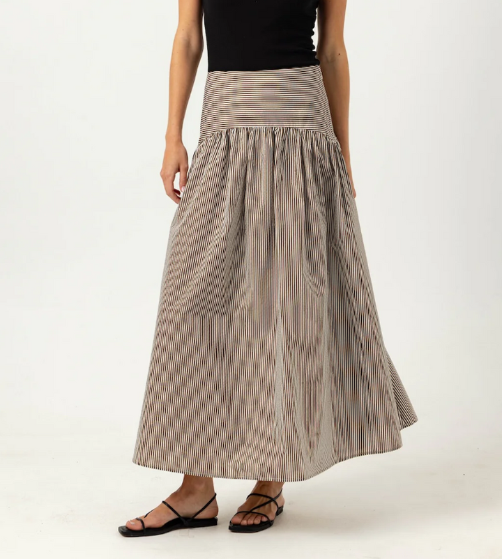 Sundays Stripe Celeste Skirt - Umber Lurex