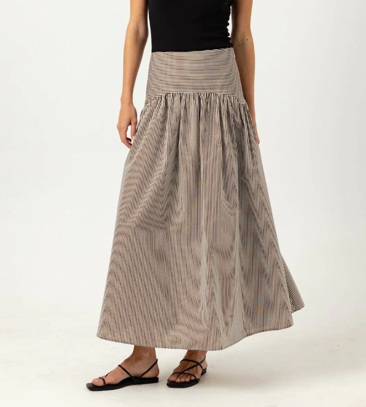 Sundays Stripe Celeste Skirt - Umber Lurex - Gabrielle's Biloxi