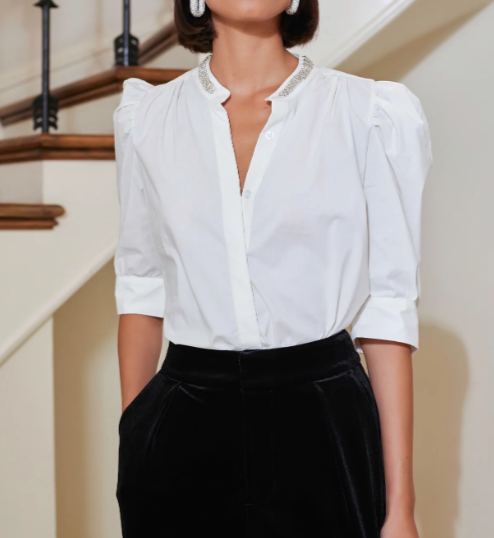 Bishop + Young Cat Embellished Top - White