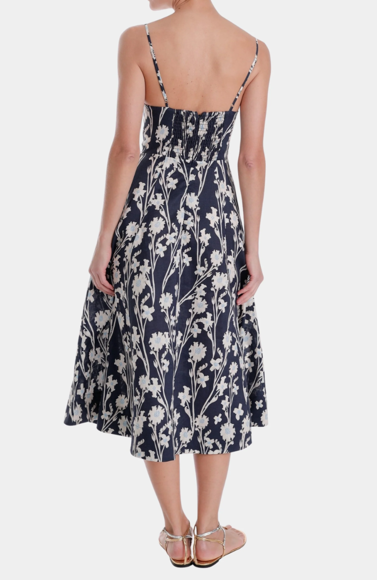 Karina Grimaldi  Winona Print Midi Dress - Navy Floral - Gabrielle's Biloxi
