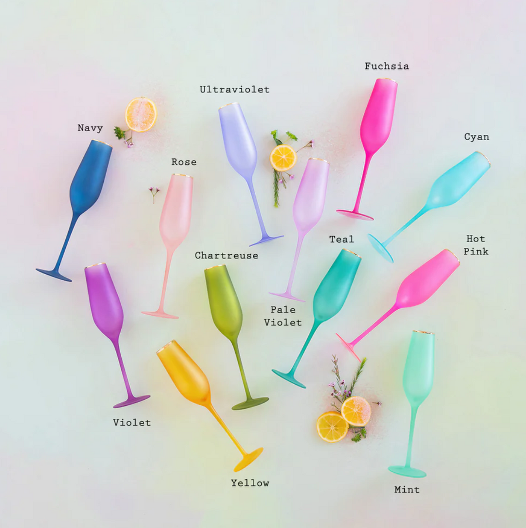 Glitterville Frosted Flute Glass - 10.25" - Gabrielle's Biloxi