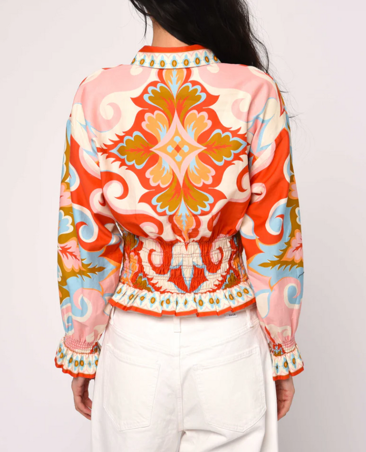 Love the Label Rolo Top - Rosetti Print - Gabrielle's Biloxi