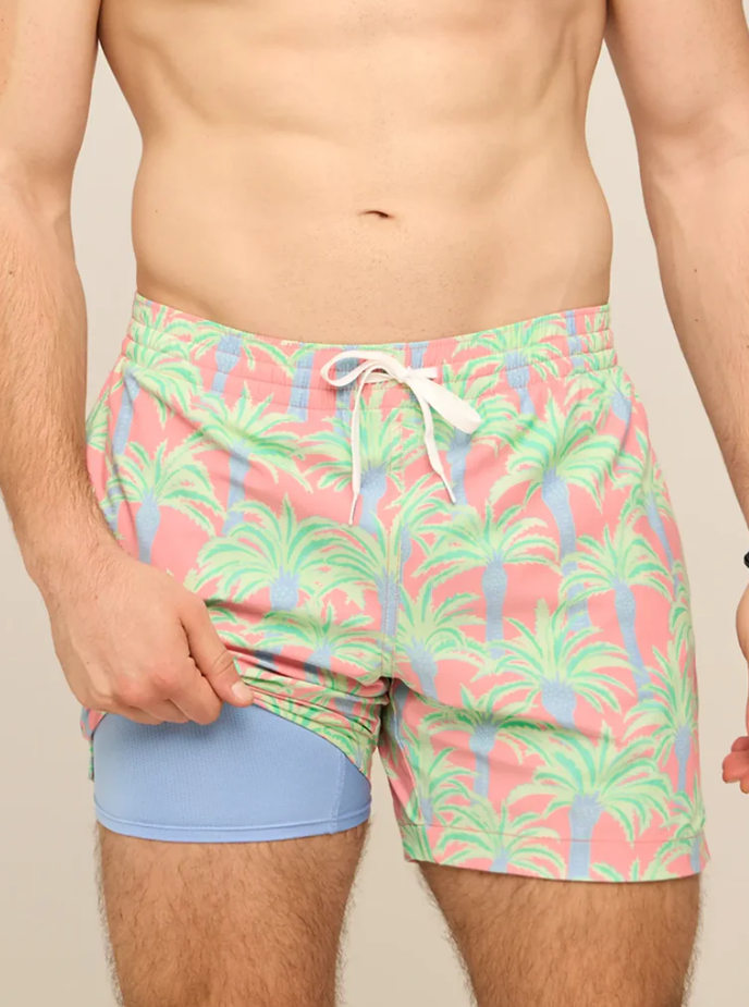 Chubbies The Easy Breezys 5.5" - Faded Coral Palms (Lined) - Gabrielle's Biloxi