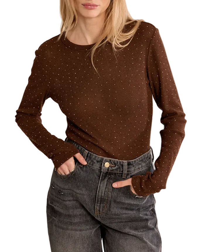 Long Sleeve Layering Top - Chocolate