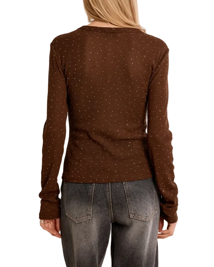 Long Sleeve Layering Top - Chocolate