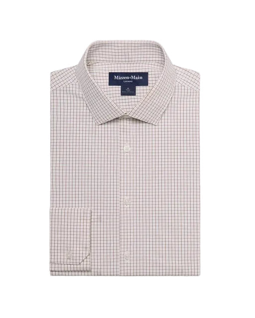 Mizzen+Main Trim Leeward LS Dress Shirt - Espresso Filbert Plaid - Gabrielle's Biloxi
