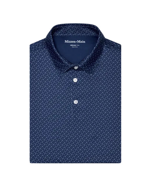 Mizzen+Main Versa SS Polo - Midnight Navy Dobby Dot - Gabrielle's Biloxi