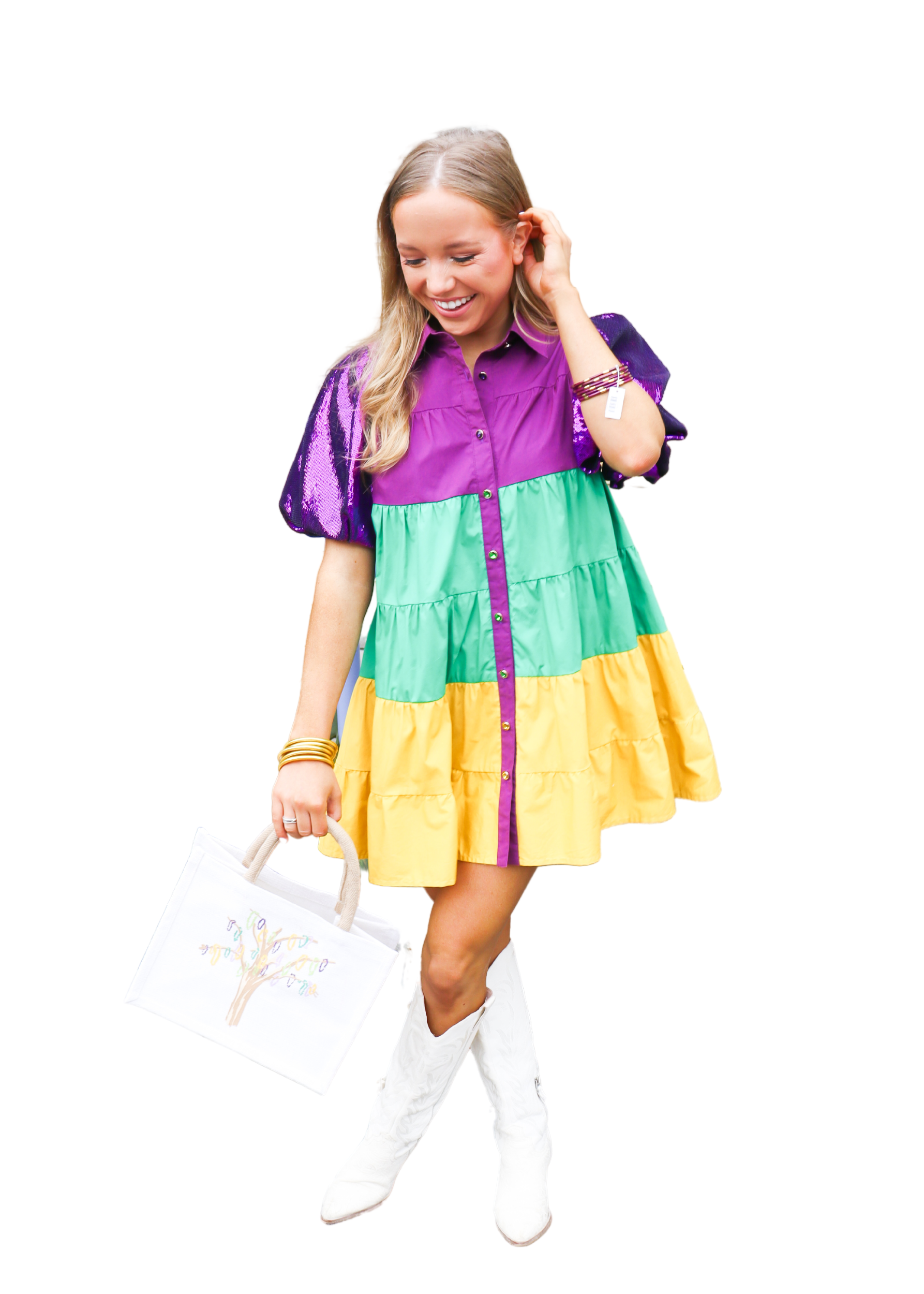 Queen of Sparkles MG Tri Color Sequin Sleeve Tier - Gabrielle's Biloxi