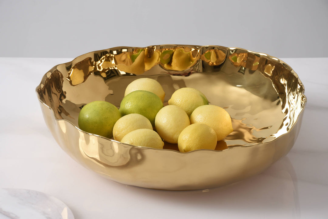 Pampa Bay Extra Large Shallow Bowl - Gold - Gabrielle's Biloxi