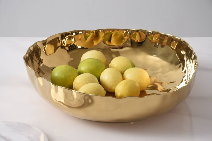 Pampa Bay Extra Large Shallow Bowl - Gold - Gabrielle's Biloxi