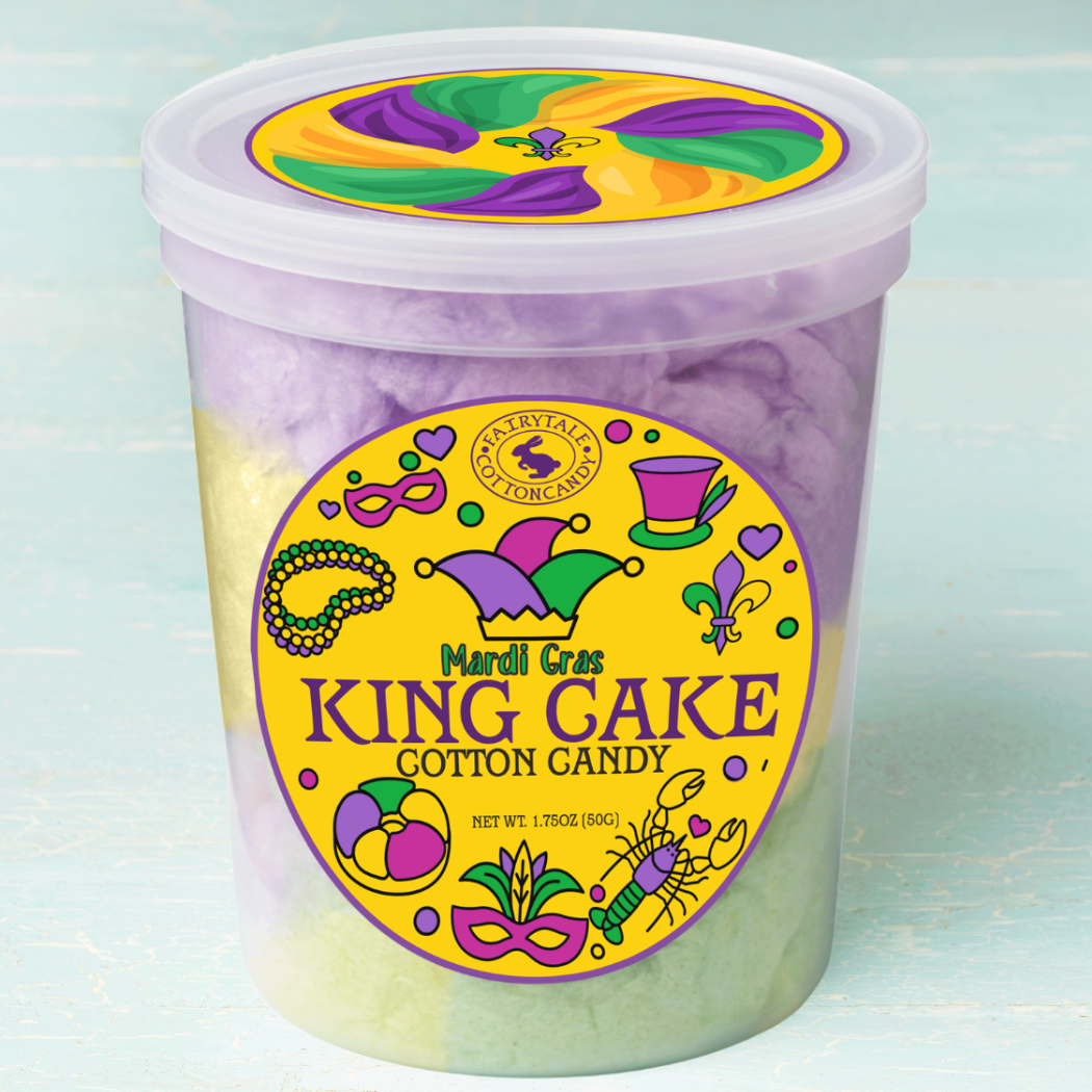 King Cake Cotton Candy - Gabrielle's Biloxi