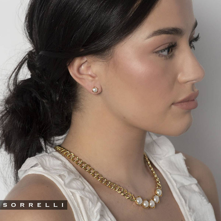 Sorrelli Freshwater Pearl 10K Stud Earrings - Bright Gold - Gabrielle's Biloxi