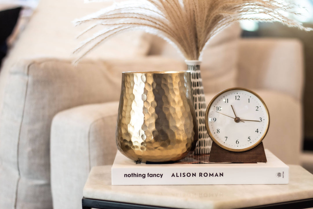 Gold Hammered Soy Candle - Vanilla Brûlée - Gabrielle's Biloxi