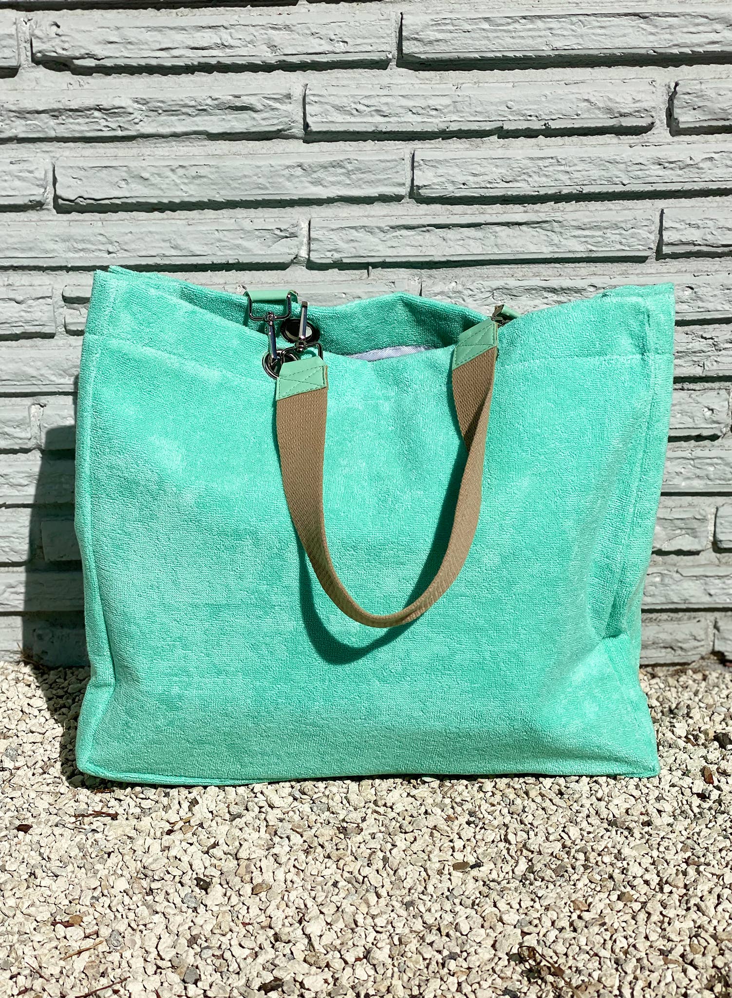 Solid Terry Plastic Lined Tote - Assorted - Gabrielle's Biloxi