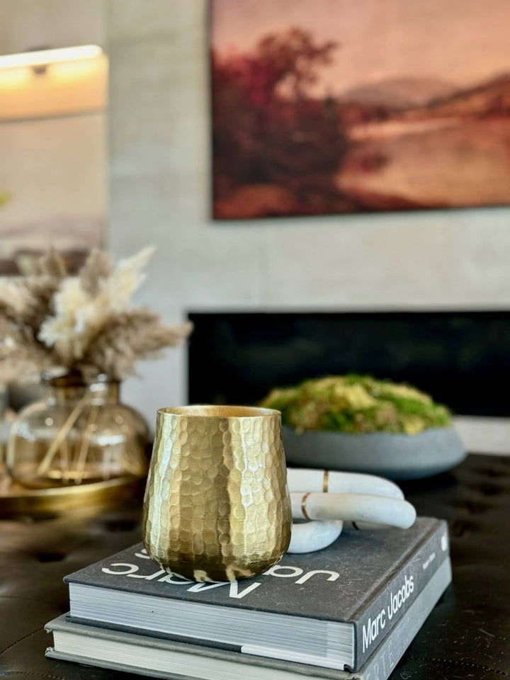 Gold Hammered Soy Candle - Vanilla Brûlée - Gabrielle's Biloxi