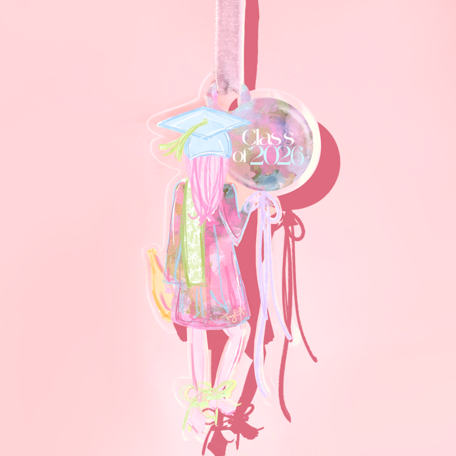 Acrylic Graduation Girl Ornament / Bottle Charm - Gabrielle's Biloxi
