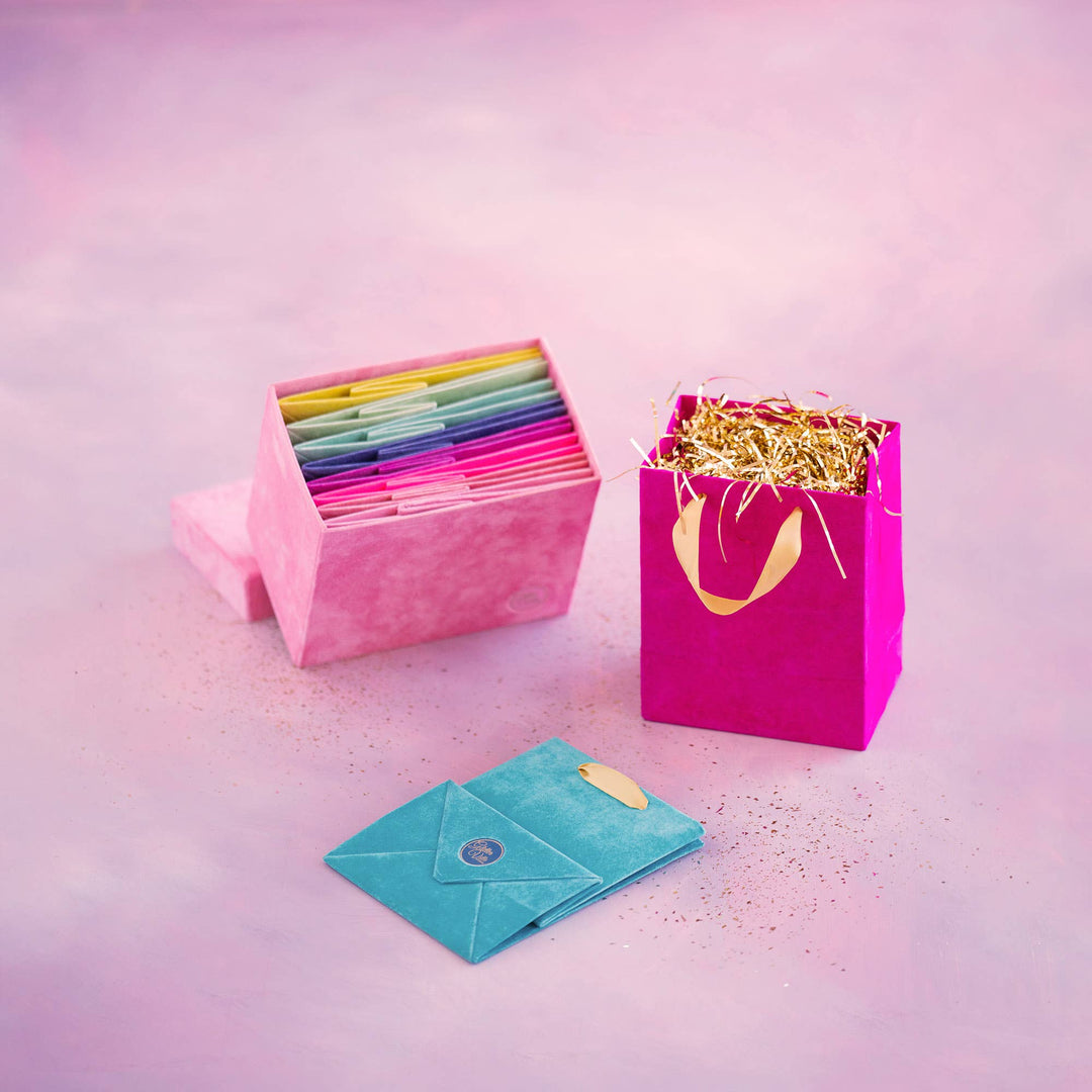 Glitterville Patisserie Flocked Bags - Assorted, 10" x 8" x 5. - Gabrielle's Biloxi