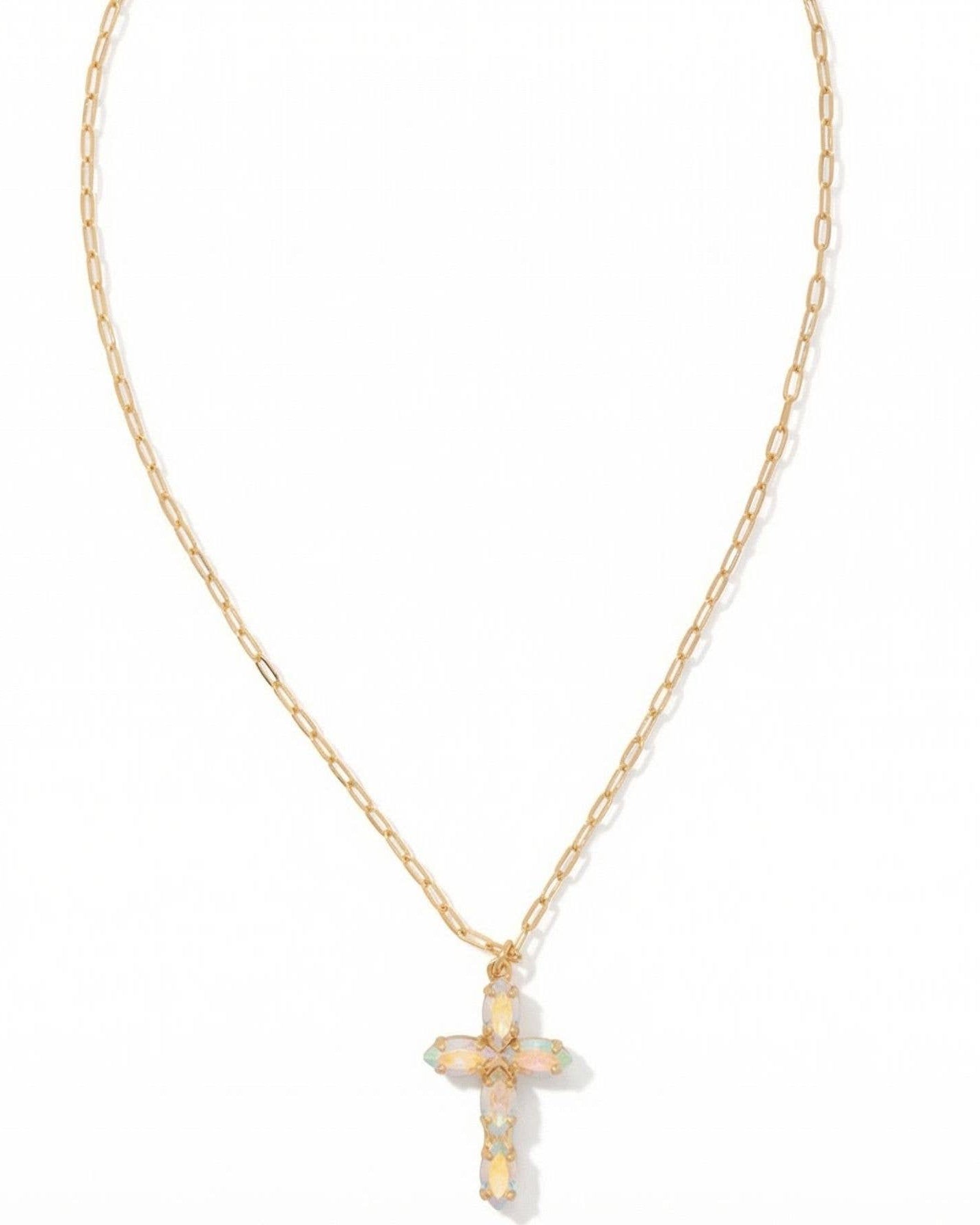 Sorrelli Clarissa Cross Pendant Necklace - Crystal Aurora Borealis