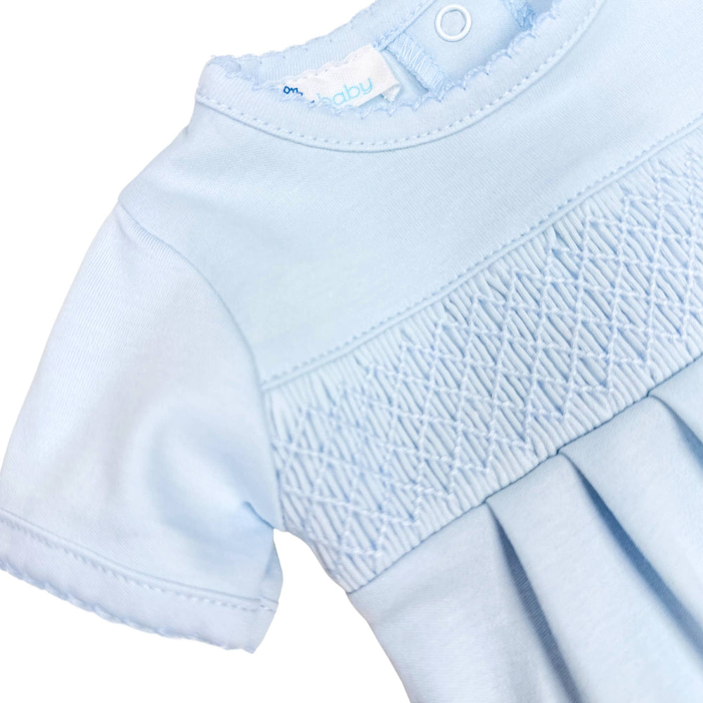 Essentials Solid Smocked Bubble - Blue - Gabrielle's Biloxi