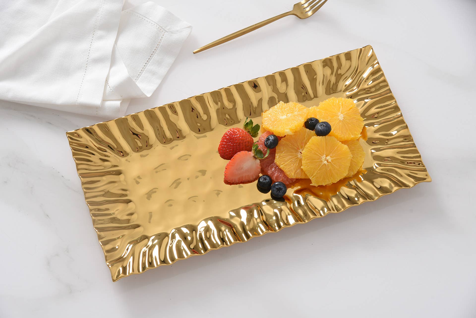 Pampa Bay Rectangular Tray - Gold - Gabrielle's Biloxi