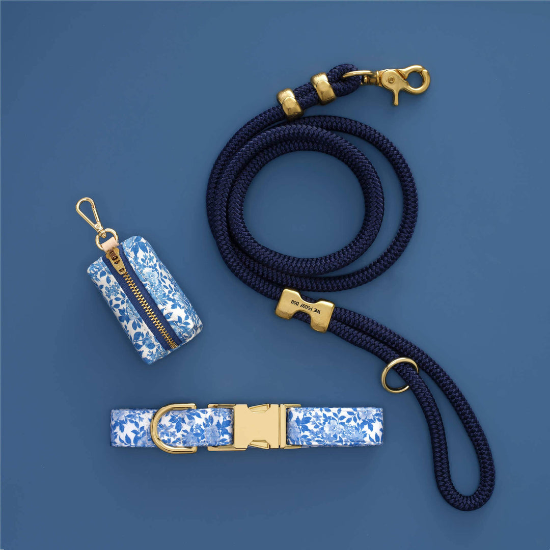Blue Roses Spring Dog Collar - Gabrielle's Biloxi