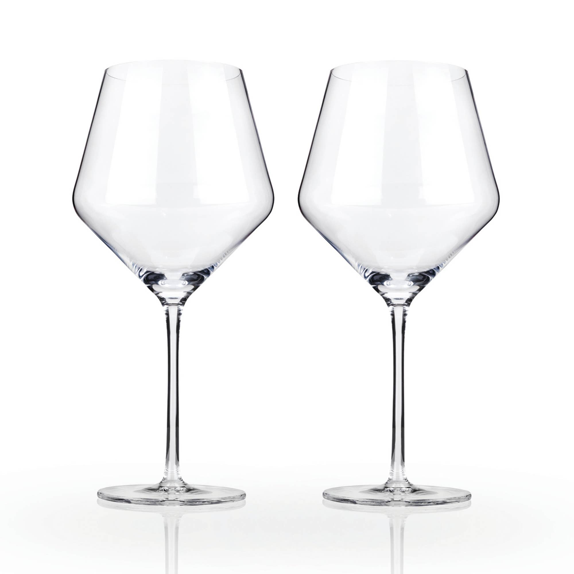 Raye™ Angled Crystal Burgundy Glasses Set of 2