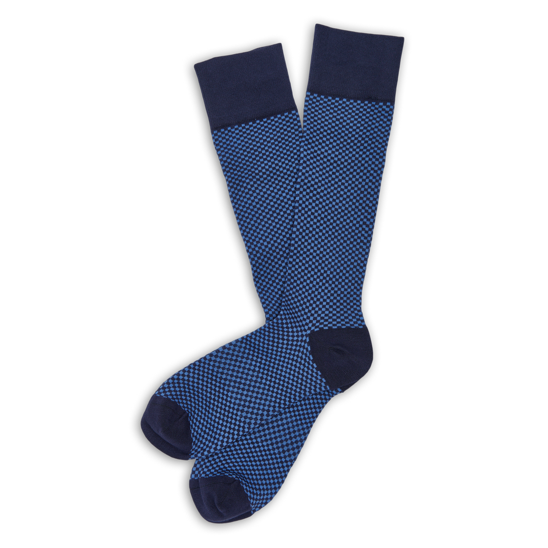 DeadSoxy Maddox - Navy and Blue Check Dress Socks - Gabrielle's Biloxi