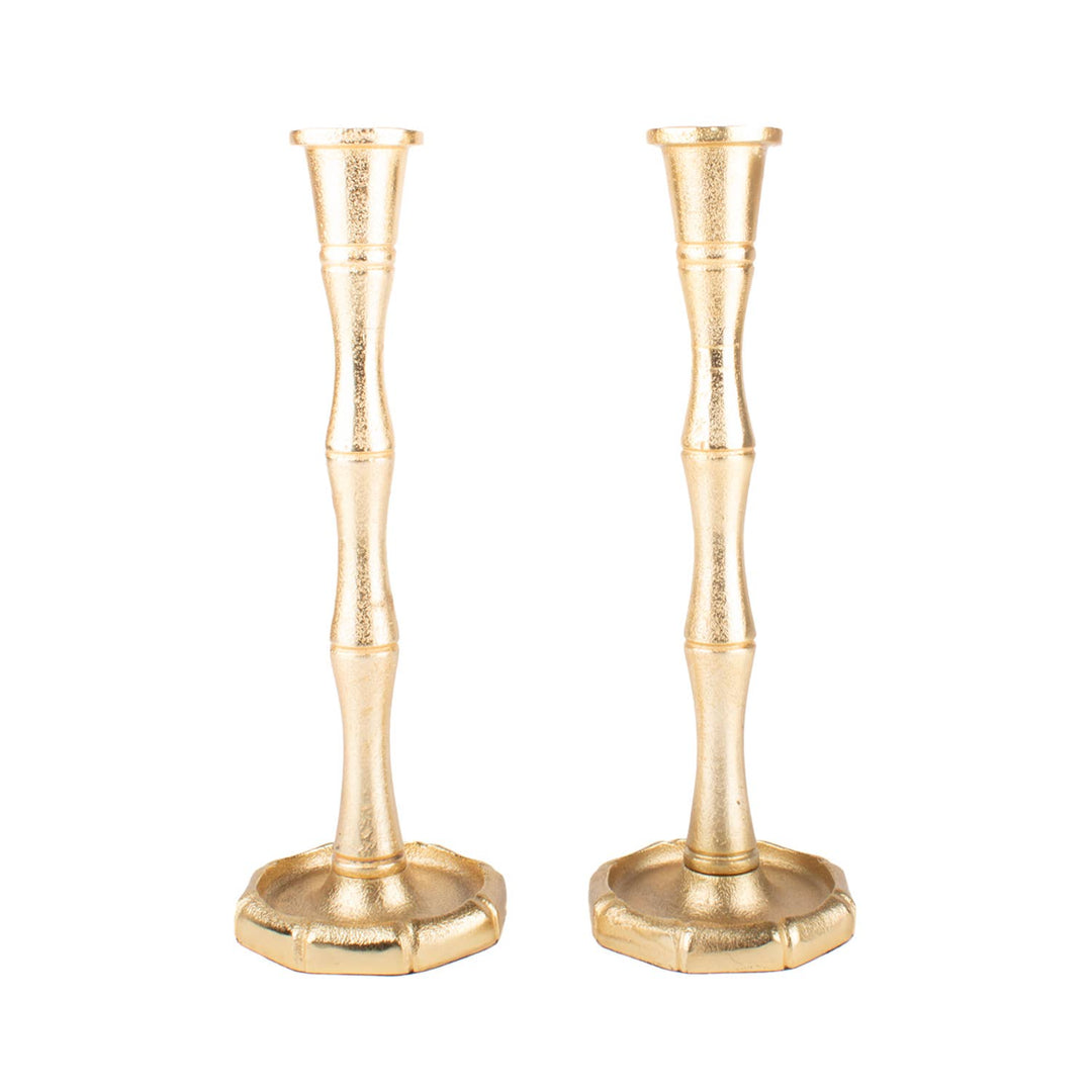 Gold Bamboo Candlestick Set - Large - Gabrielle's Biloxi