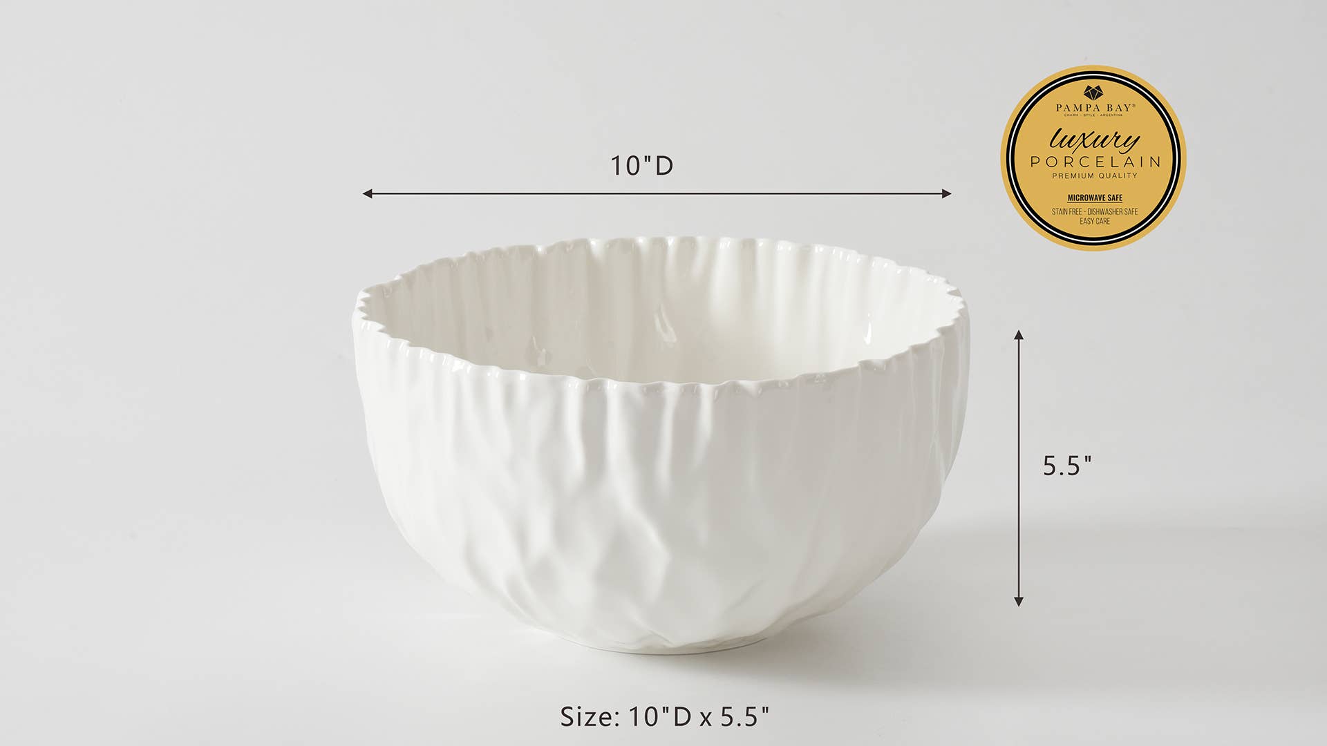 Pampa Bay Large Bowl - White - Gabrielle's Biloxi