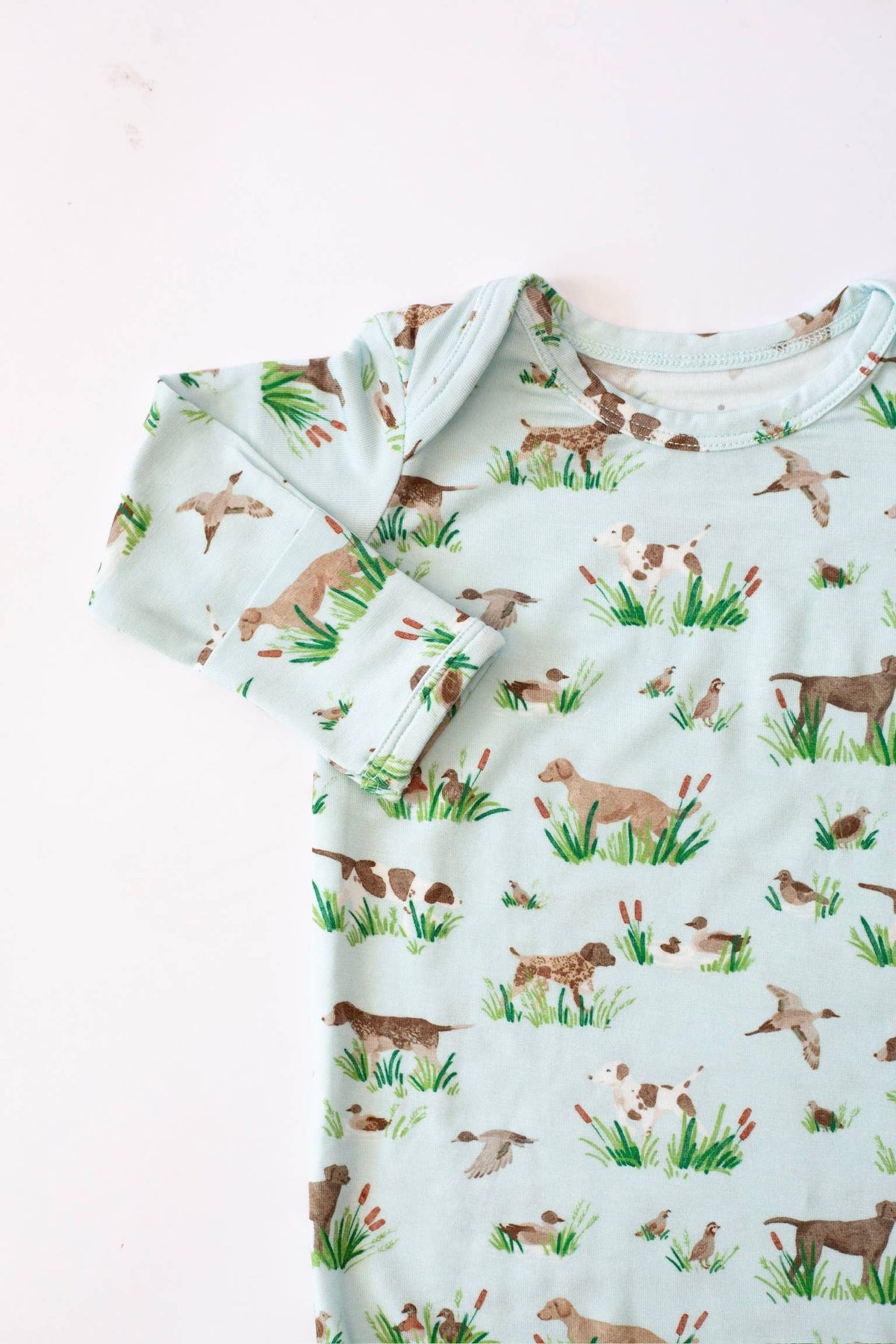 Delta Bird Hunting Dogs- Knotted Infant Gown