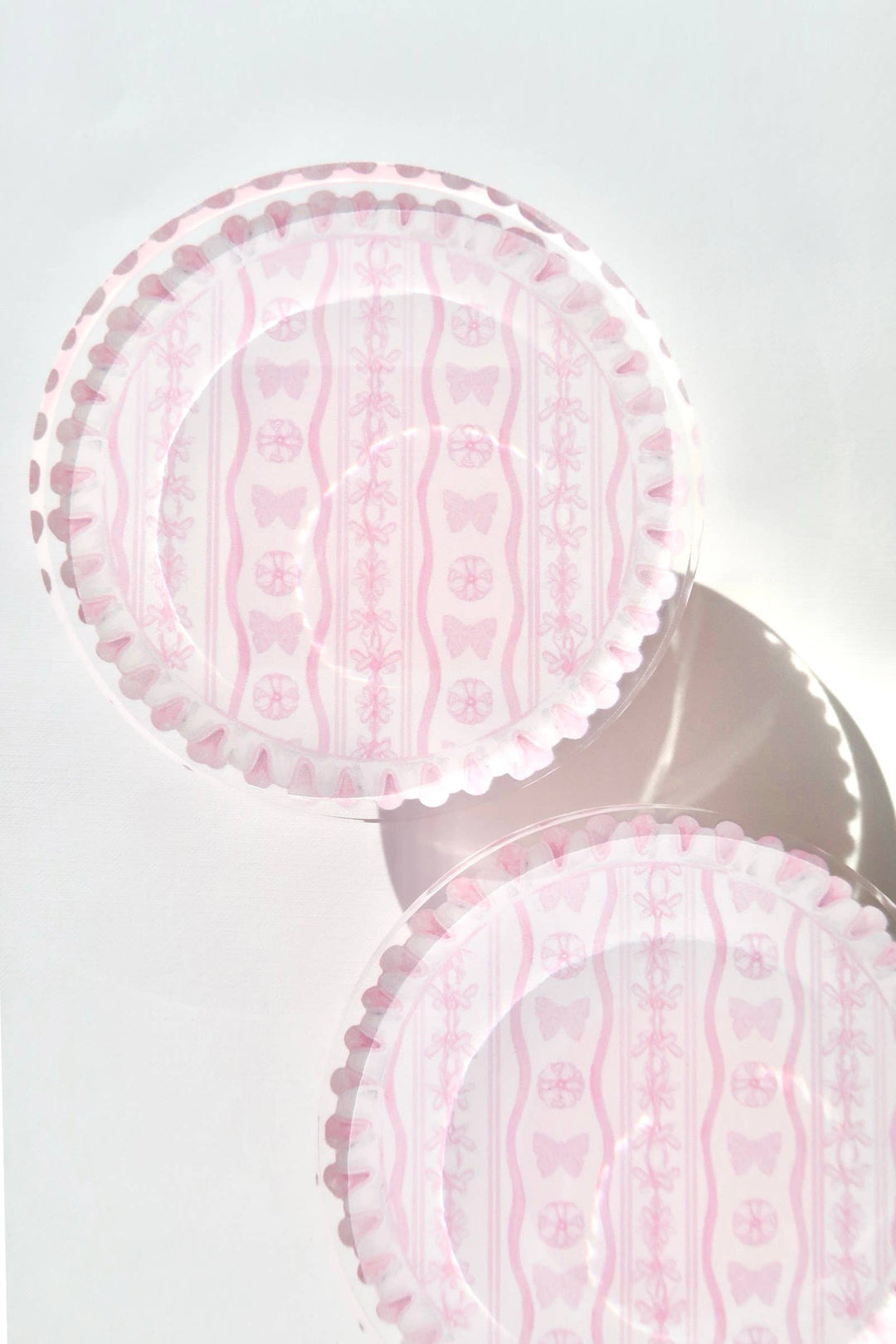 Acrylic Pink & White Coaster - Gabrielle's Biloxi