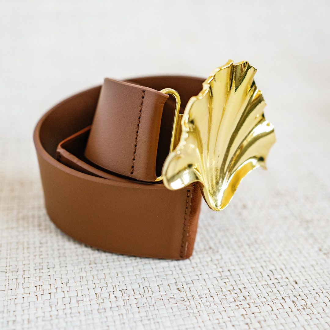 Brown Genuine Leather Interchangeable Stretch Belt - Gabrielle's Biloxi