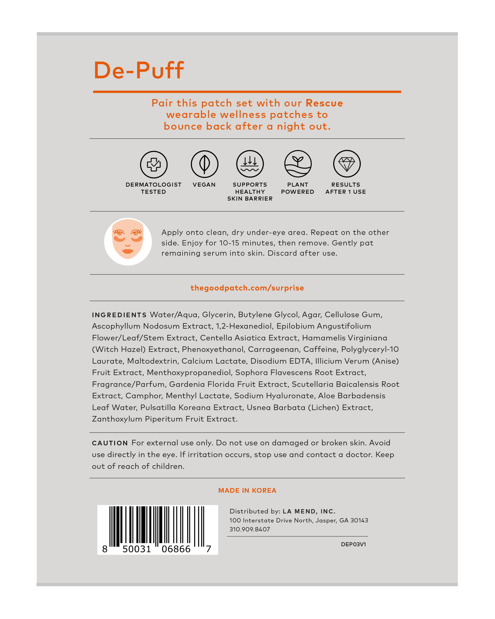 The Good Patch - De-Puff Hydrogel Undereye Patches - Gabrielle's Biloxi